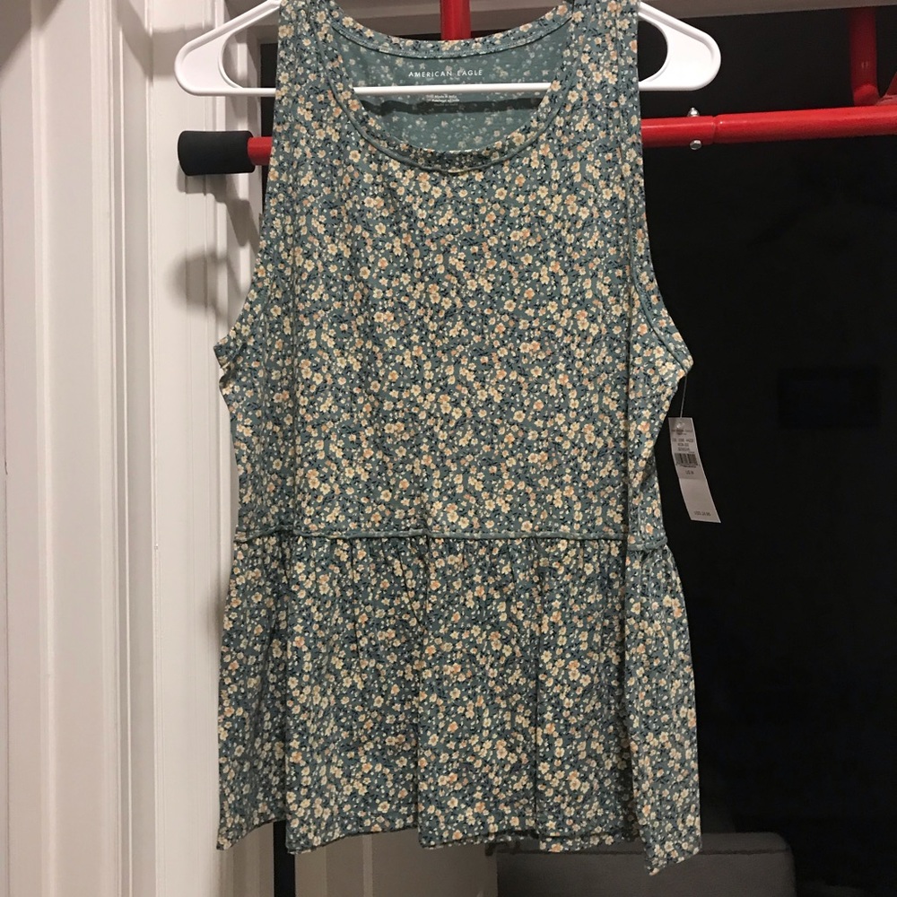 NWT American Eagle Floral Baby Doll Tank